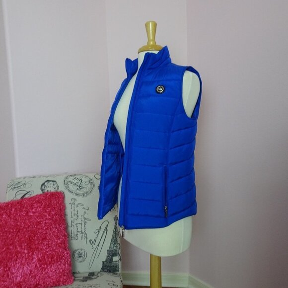 NWT! Michael Kors Blue Women's Puffer Vest XS - Picture 6 of 15